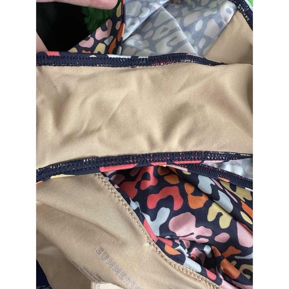 Summersalt Wide Strap Oasis One Piece Swimsuit Multicolored Leopard Swim Sz 12 - Picture 7 of 8